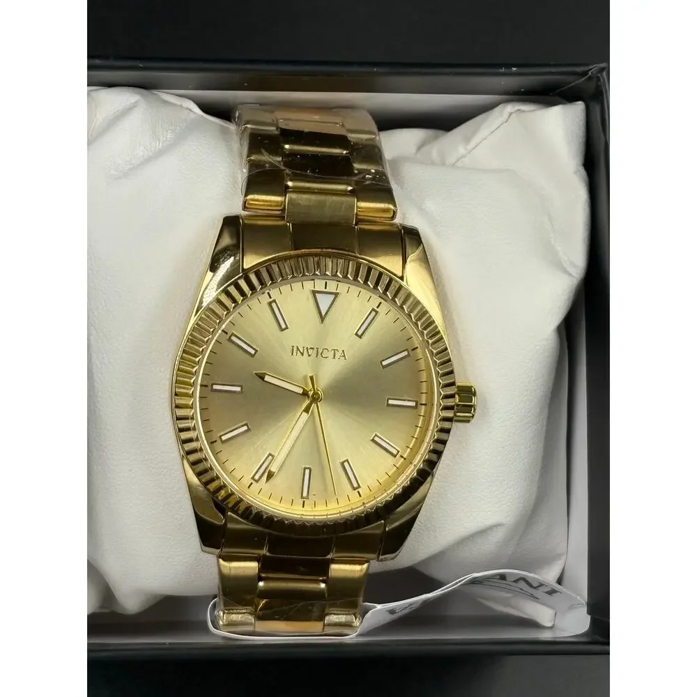 Invicta Celestial Langdon Men’s Watch 40mm Gold Band and Dial New in Box